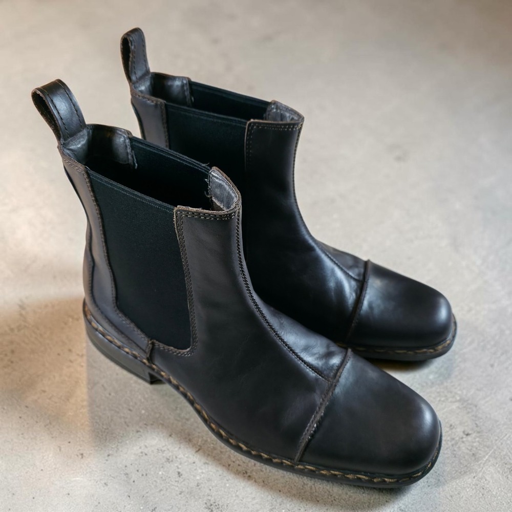 RJ Colt Brown Leather Boots Mens 10 M Toe Cap Chelsea Biker Western Grunge Punk